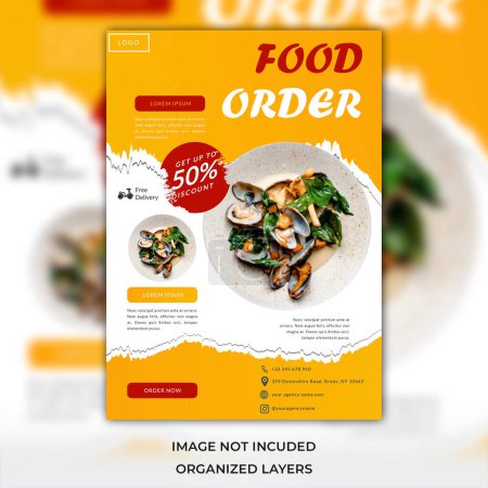 Restaurant menu and flyer, food design templates modern