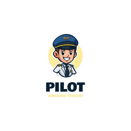 Téléchargez les illustrations : Conception de mascotte pilote en carton mignon - en licence libre de droit