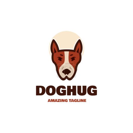 Illustration for Dog cute front of designs logo - Royalty Free Image