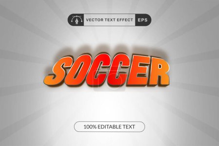 Illustration for Editable soccer text effect cartoon font style - Royalty Free Image