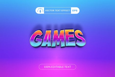 Illustration for Editable games text effect cartoon font style - Royalty Free Image