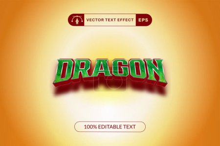 Illustration for Editable dragon text effect display font style - Royalty Free Image