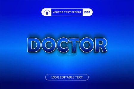 Illustration for Editable doctor text effect cartoon font style - Royalty Free Image