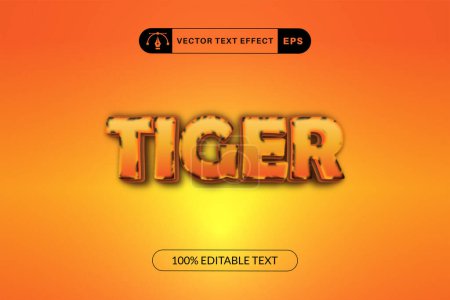 Ilustración de Editable tiger text effect cartoon font style - Imagen libre de derechos