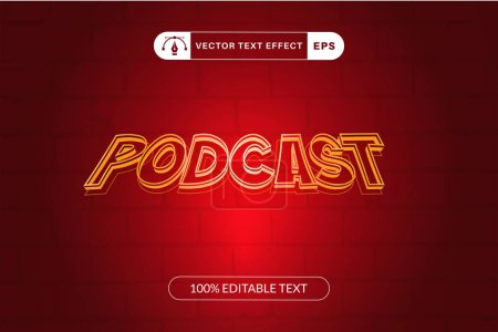 Editierbare Podcast-Text-Effekt-Schriftart