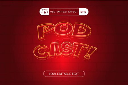 Editierbare Podcast-Text-Effekt-Schriftart