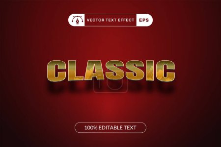 Illustration for Classic text effect template design with 3d style - Royalty Free Image