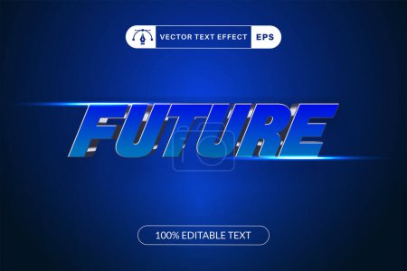 Illustration for Future text effect template design with 3d style - Royalty Free Image