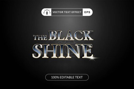 Illustration for Black text effect template design with 3d style - Royalty Free Image