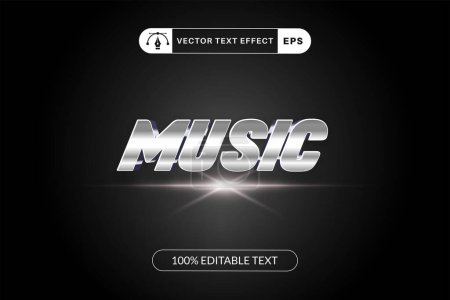 Illustration for Music text effect template design with 3d style - Royalty Free Image