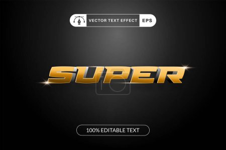 Illustration for Super text effect template design with 3d style - Royalty Free Image