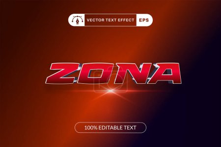 Illustration for Zona text effect template design with 3d style - Royalty Free Image