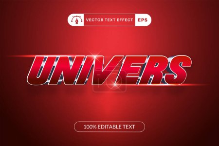 Illustration for Univers text effect template design with 3d style - Royalty Free Image