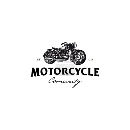 Ilustración de Logotipo de motocicleta automotriz, con símbolos clásicos de la motocicleta - Imagen libre de derechos