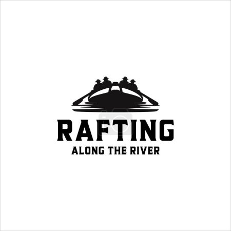 Diseño de Logo de Rafting al aire libre. Logo del crucero por el río
