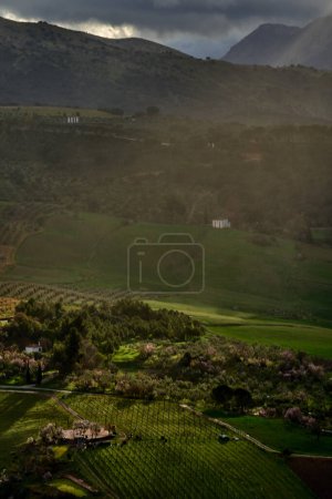 Ronda town surroundings Spain landscape. High-quality photo