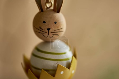 Photo for Easter rabbit decoration hanging on branch. High quality photo - Royalty Free Image
