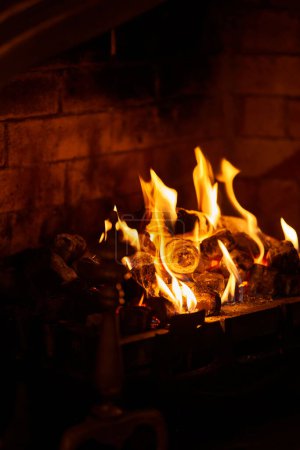 Photo for Home live fireplace close up. High quality photo - Royalty Free Image