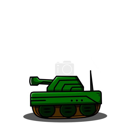 Green tank vehicle vector 