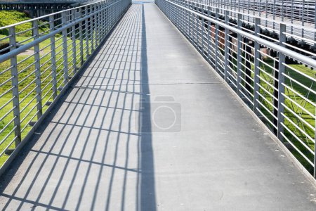 metal lattice demarcation on a bridge