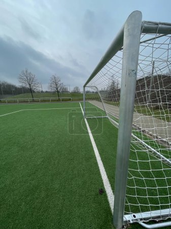 soccer goal on synthetic turf