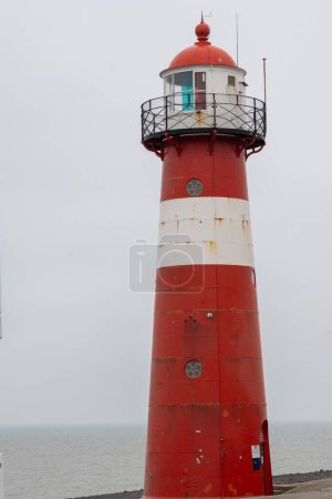 red white old lighthouse Westkapelle Zeeland Netherlands