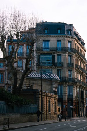 Foto de Un batiment ancien et un arbre dans le quartier des Carmes a Toulouse. - Imagen libre de derechos