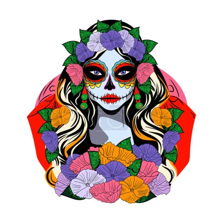 La Catrina is the icon of Day of the Dead vector illustration