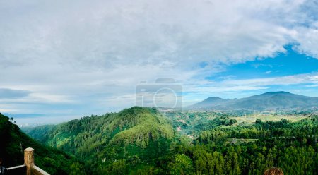 beautiful landscape with a mountain in the mountains, west java, Indonesia