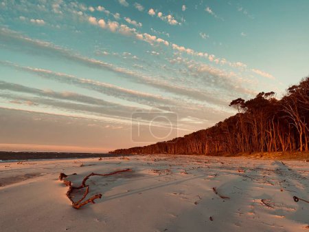 sunset on the beach, North Stradbroke Island, Queensland, Australia
