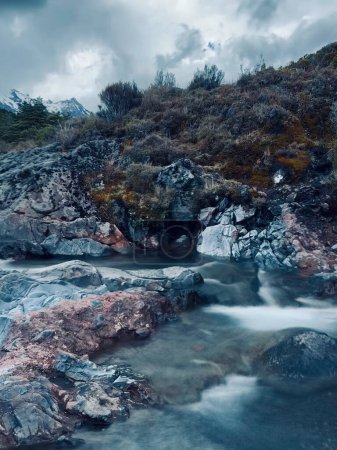 hermoso paisaje en las montañas, Mt Ruapehu, Parque Nacional Tongariro, Nueva Zelanda