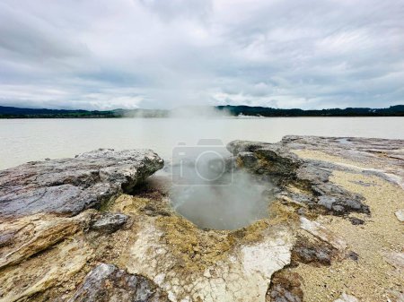beautiful landscape with geothermal activity, Rotorua, New Zealand