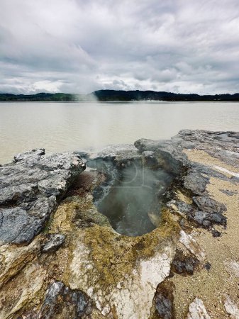 beautiful landscape with geothermal activity, Rotorua, New Zealand