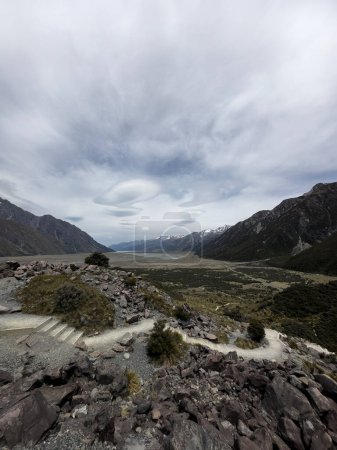 hermoso paisaje en las montañas, Parque Nacional Mt Cook, Isla Sur, Nueva Zelanda