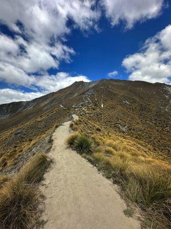 Photo for Hiking trail in the mountains in Roy's Peak Track, Wanaka, New Zealand - Royalty Free Image