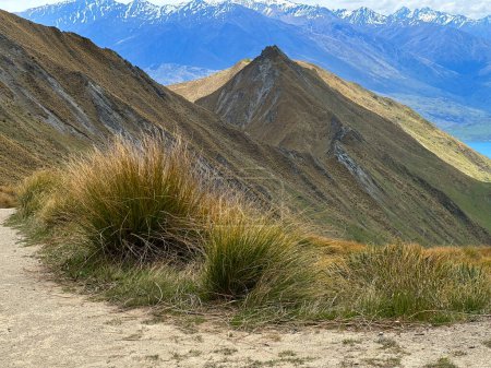 Photo for New zealand landscape with mountains and clouds, Roy's Peak Track, Wanaka, New Zealand - Royalty Free Image