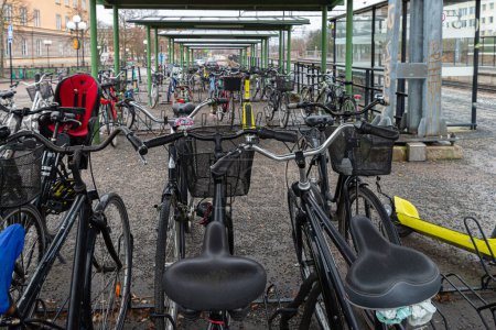 Bicycle parking at the train station.