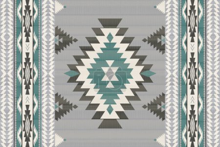 Photo for Navajo tribal vector seamless pattern. Native American ornament. Ethnic South Western decor style. Boho geometric ornament. Vector seamless pattern. Mexican blanket, rug. Woven carpet illustration. - Royalty Free Image