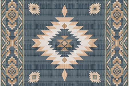 Photo for Navajo tribal vector seamless pattern. Native American ornament. Ethnic South Western decor style. Boho geometric ornament. Vector seamless pattern. Mexican blanket, rug. Woven carpet illustration. - Royalty Free Image