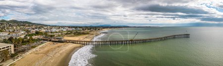 Ventura California. Beach Pier. Aerial scenic Panorama. High quality photo