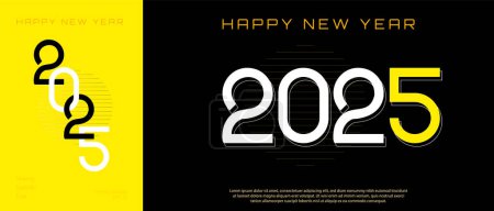 feliz año nuevo 2025 número de logotipo, diseño para el calendario, cartel, tarjeta de felicitación, tipografía número 2025