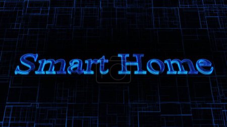 Photo for Smart Home text concept on si-fi technology circuit line particles illustration background. - Royalty Free Image