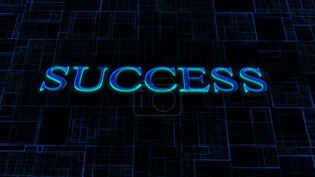 Photo for SUCCESS text concept on si-fi technology circuit line particles illustration background. - Royalty Free Image