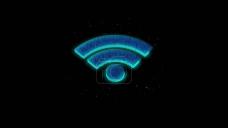 Wifi-Symbol leuchten cyan Farbe Illustration Hintergrund.