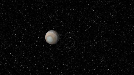 Planet Jupiter auf schwarzem Hintergrund mit Sternen. Jupiter Planet Ansicht aus dem Weltraum.