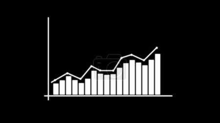 Gráfico de negocio gráfico y flecha de éxito que indica beneficios y pérdidas plan de negocio ilustración fondo.