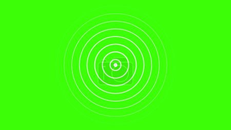 Foto de Efectos de ilustración de ondas de radio sobre fondo de pantalla verde. ondas de círculo en fondo blanco. - Imagen libre de derechos