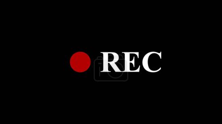 Téléchargez les photos : Illustration de l'icône REC. Concept d'enregistrement audio et vidéo. fond noir. - en image libre de droit