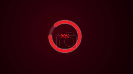 Foto de Red color glowing abstract loading circle with illustration dark red background. - Imagen libre de derechos