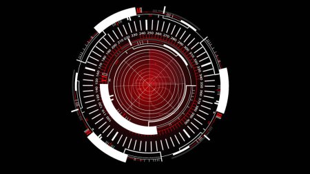 Hi-tech technology design with red radars light effect modern futuristic illustration background
